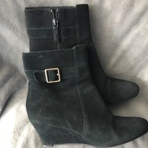 Cole Haan ankle boots with stacked heel.